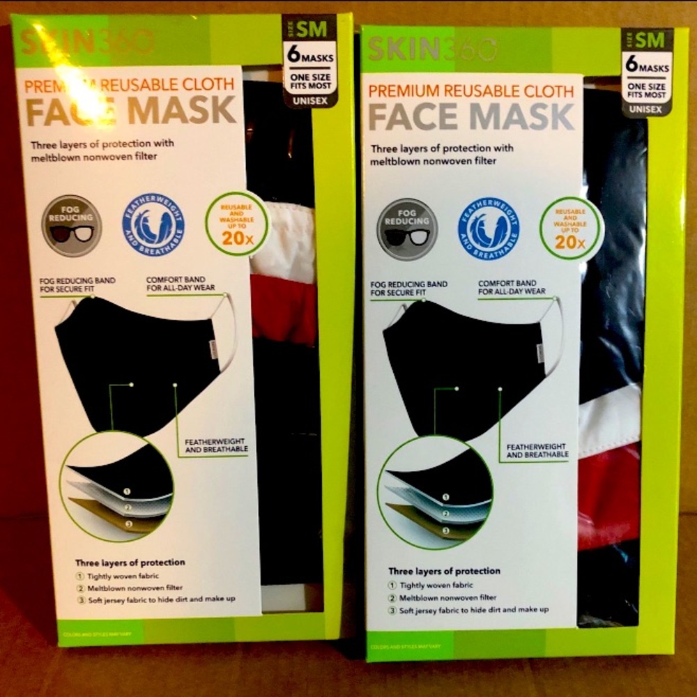 2 pack 12 total cloth face masks adult SM unisex